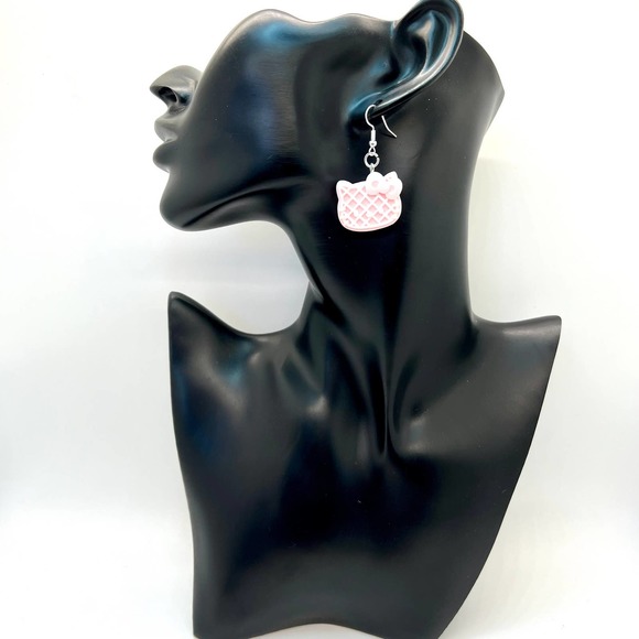 Hello Kitty Earrings - Waffle Earrings - Sanrio Earrings - Breakfast Earrings - Picture 5 of 10